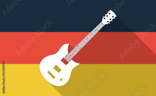 Long shadow Germany flag with  an electric guitar