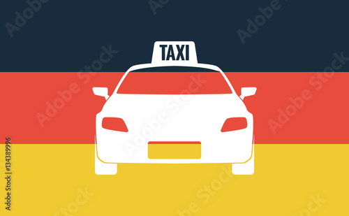 Long shadow Germany flag with  a taxi icon
