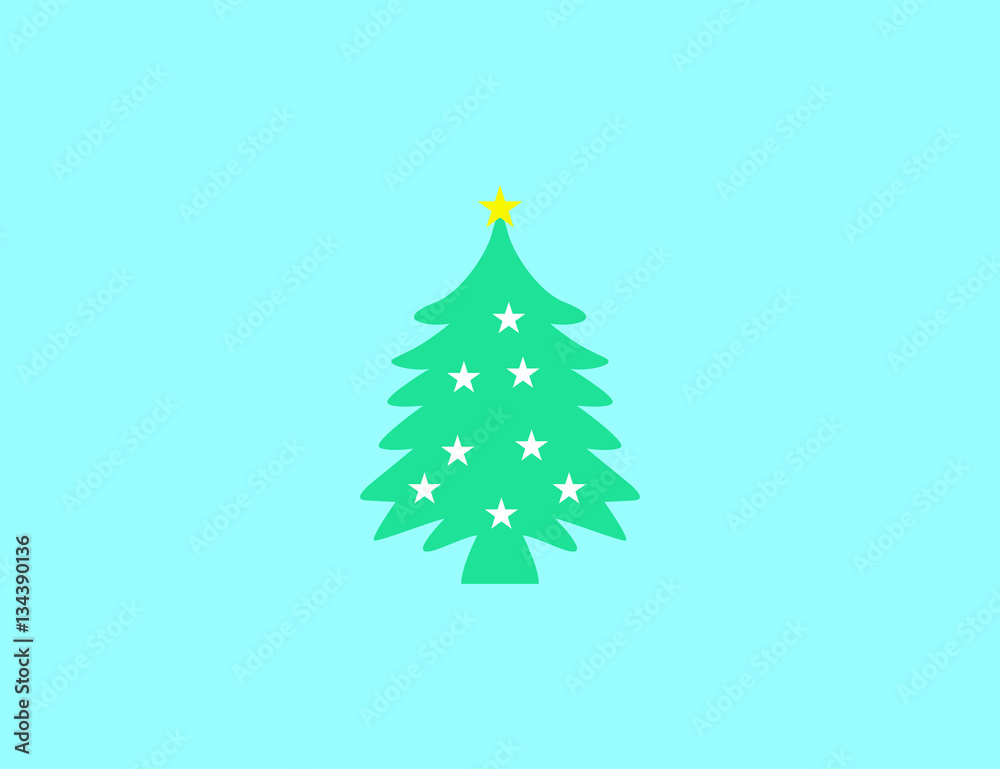 Vector modern christmas tree icon Vector modern christmas tree icon