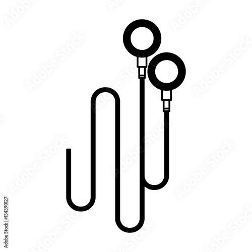 headphone cable connection icon vector illustration design