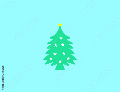 Vector modern christmas tree icon