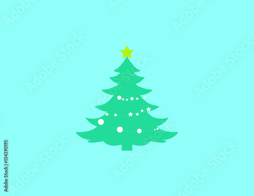 Vector colorful modern christmas decoration tree