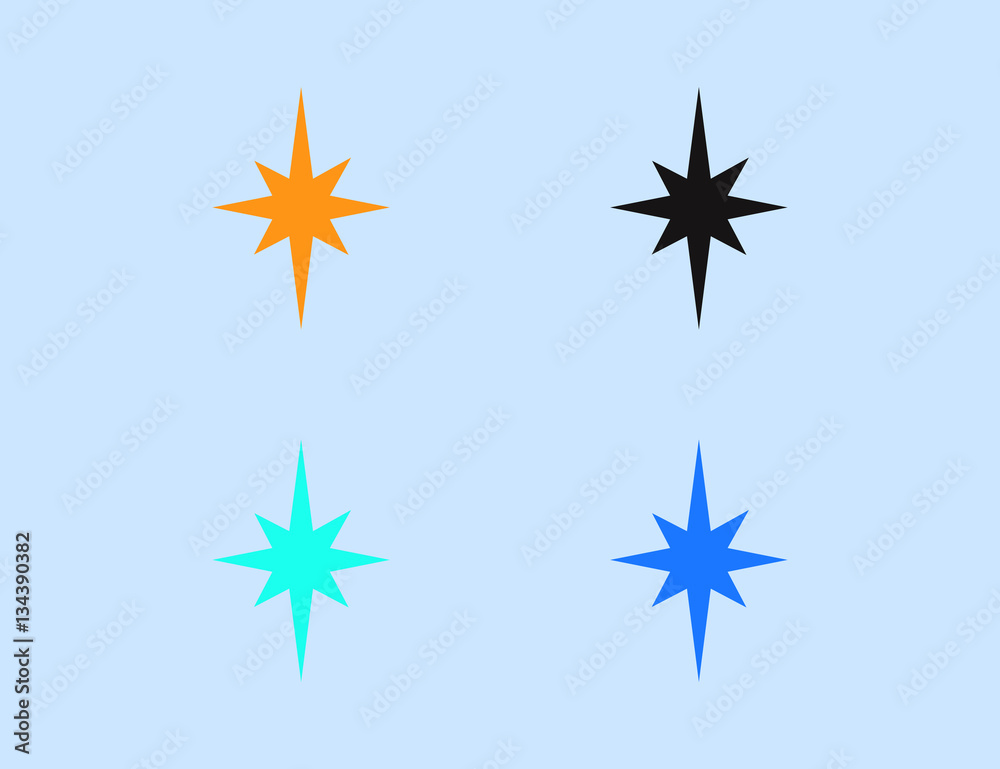 Obraz premium Vector star symbol set