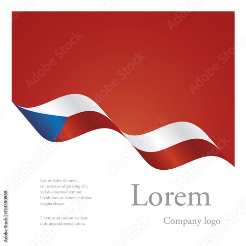 New brochure abstract design modular pattern of wavy flag ribbon of Czech Republic