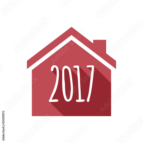 Isolated house with a 2017 year number icon
