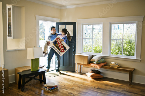Couple moves into new house