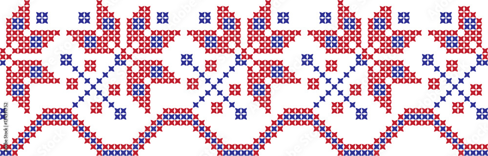 Embroidered cross-national pattern Embroidered cross-national pattern