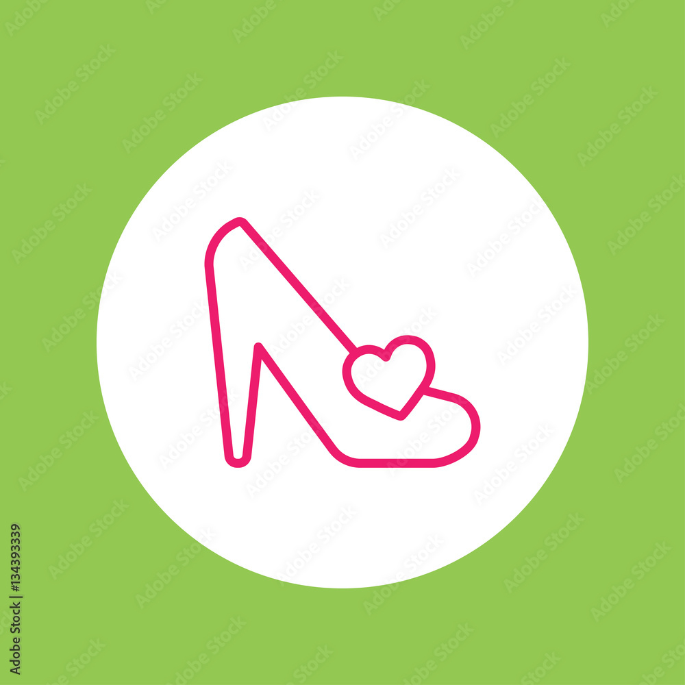 shoe woman high heel with heart line icon shoe woman high heel with heart line icon