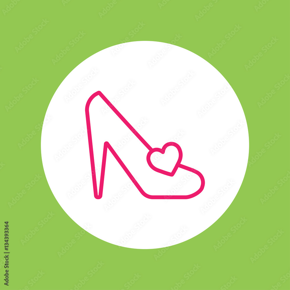 shoe woman high heel with heart line icon shoe woman high heel with heart line icon