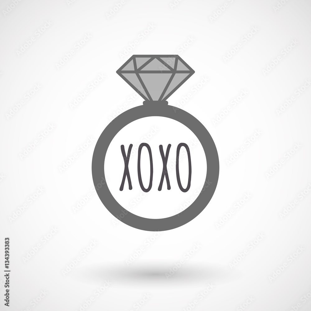 Isolated ring with the text XOXO Isolated ring with the text XOXO