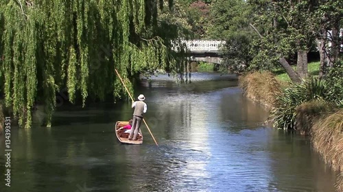 Riverboat on the river of Christchurch New Zealand