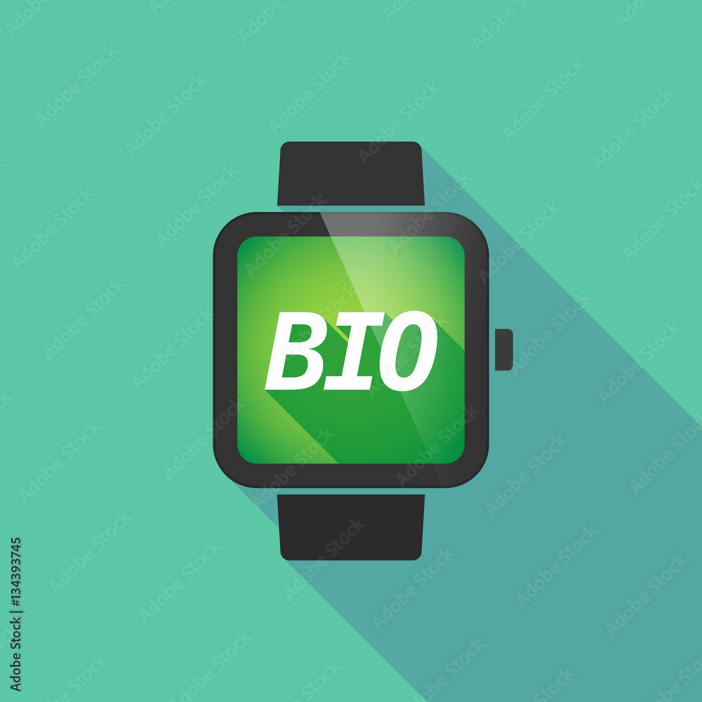 Long shadow smart watch with the text BIO Long shadow smart watch with the text BIO
