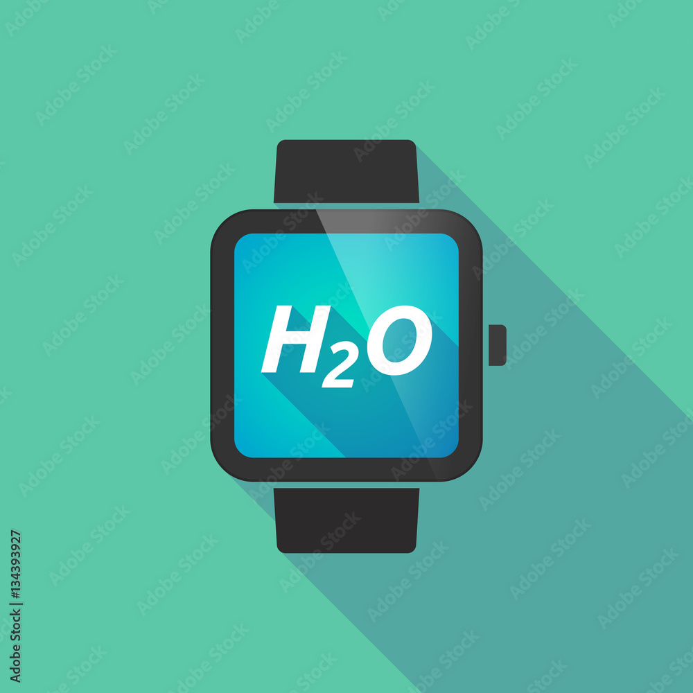 Long shadow smart watch with the text H2O Long shadow smart watch with the text H2O