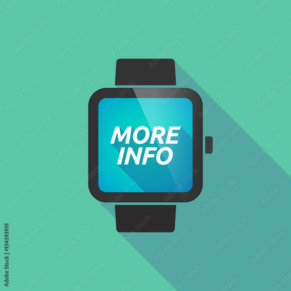 Long shadow smart watch with the text MORE INFO Long shadow smart watch with the text MORE INFO