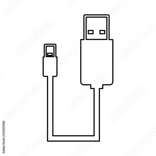 usb cable connection icon vector illustration design