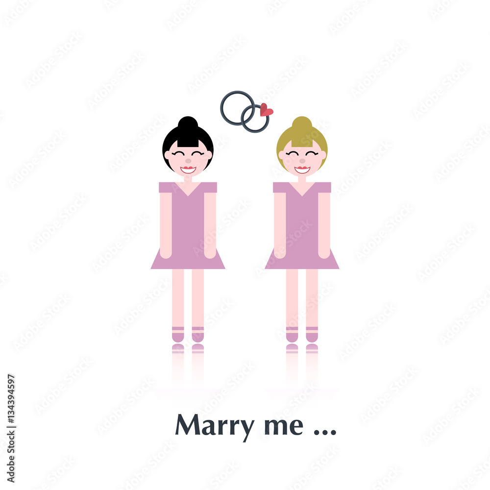 Lesbian proposal icon Lesbian proposal icon