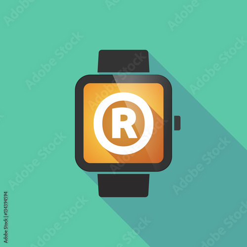 Long shadow smart watch with the registered trademark symbol