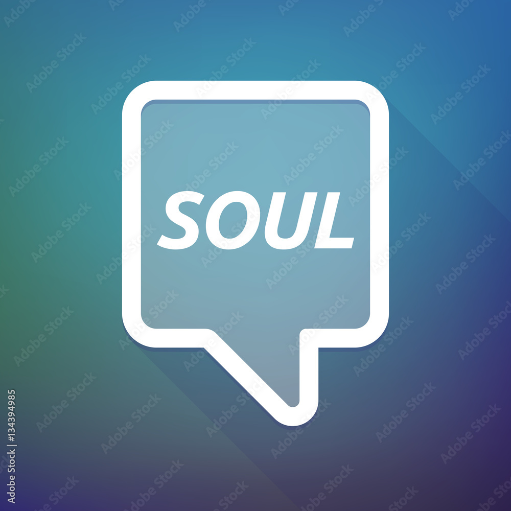 Long shadow tooltip with the text SOUL Long shadow tooltip with the text SOUL