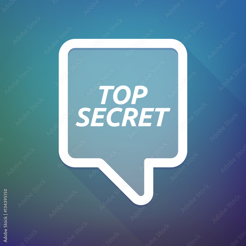 Long shadow tooltip with the text TOP SECRET Long shadow tooltip with the text TOP SECRET