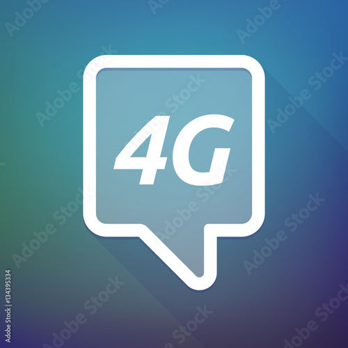 Long shadow tooltip with    the text 4G