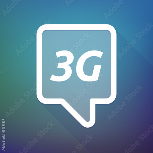 Long shadow tooltip with    the text 3G