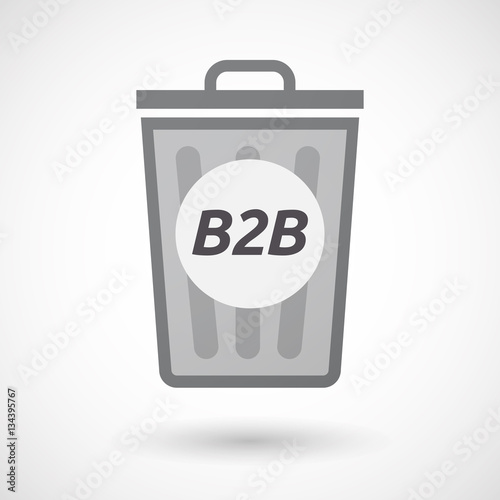 Isolated trashcan with    the text B2B