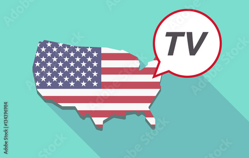 Long shadow USA map with    the text TV