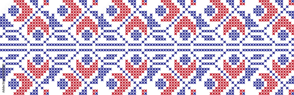 Embroidered cross-national pattern Embroidered cross-national pattern