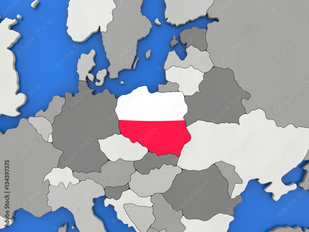 Fototapeta premium Poland on globe