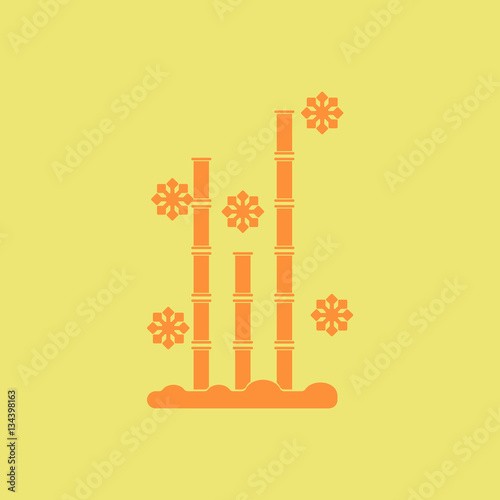 Chinese bamboo Vector illustration of bamboo and snow in flat style