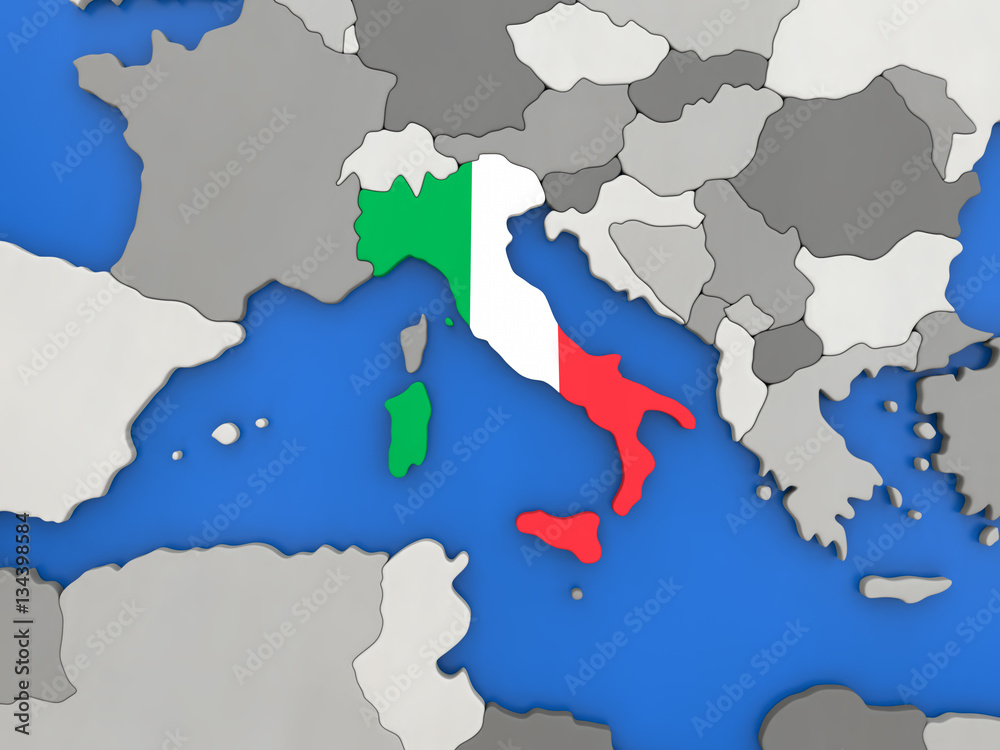 Fototapeta premium Italy on globe