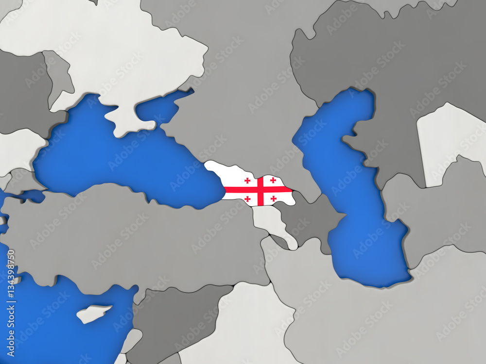 Obraz premium Georgia on globe