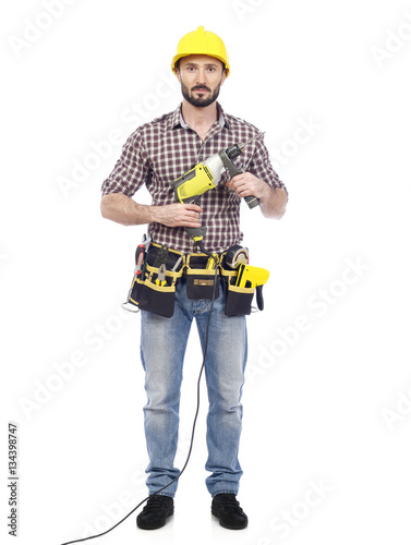 Carpenter with power tool