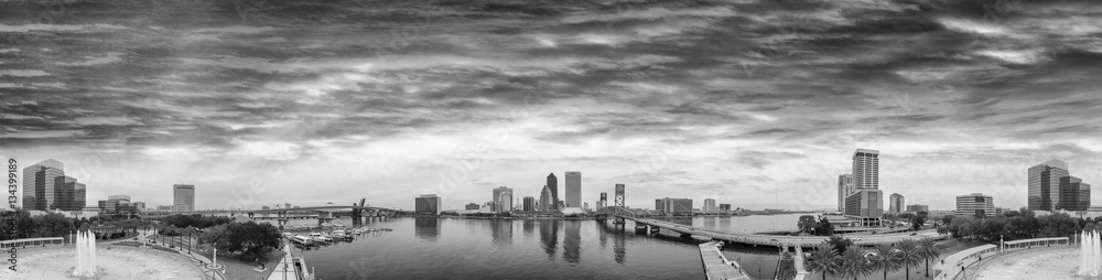 Amazing sunset aerial skyline of Jacksonville, FL Amazing sunset aerial skyline of Jacksonville, FL