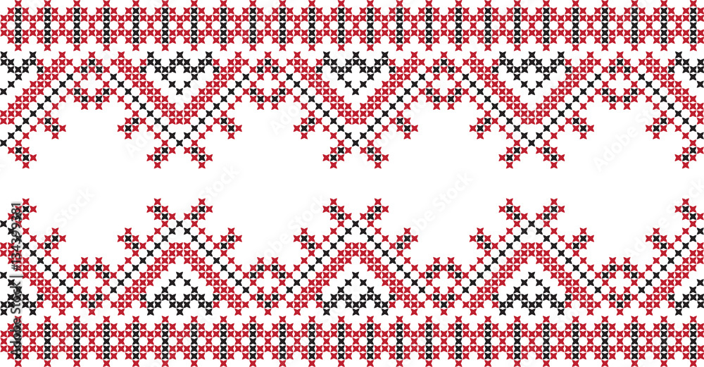 Embroidered cross-national pattern Embroidered cross-national pattern