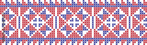 Embroidered cross-national pattern