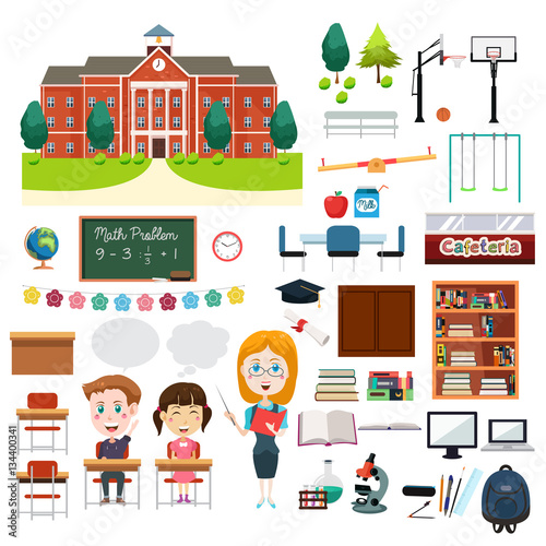 School Education Related Infographics Elements