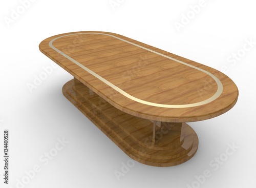 Fototapeta Naklejka Na Ścianę i Meble -  3d illustration of wooden table. white background isolated. icon for game web.