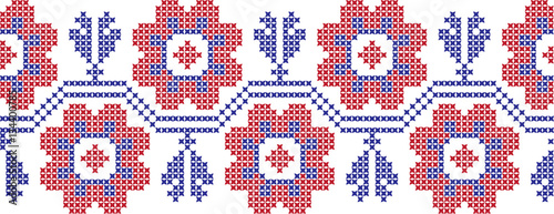 Embroidered cross-national pattern