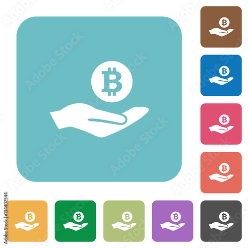 Bitcoin earnings rounded square flat icons