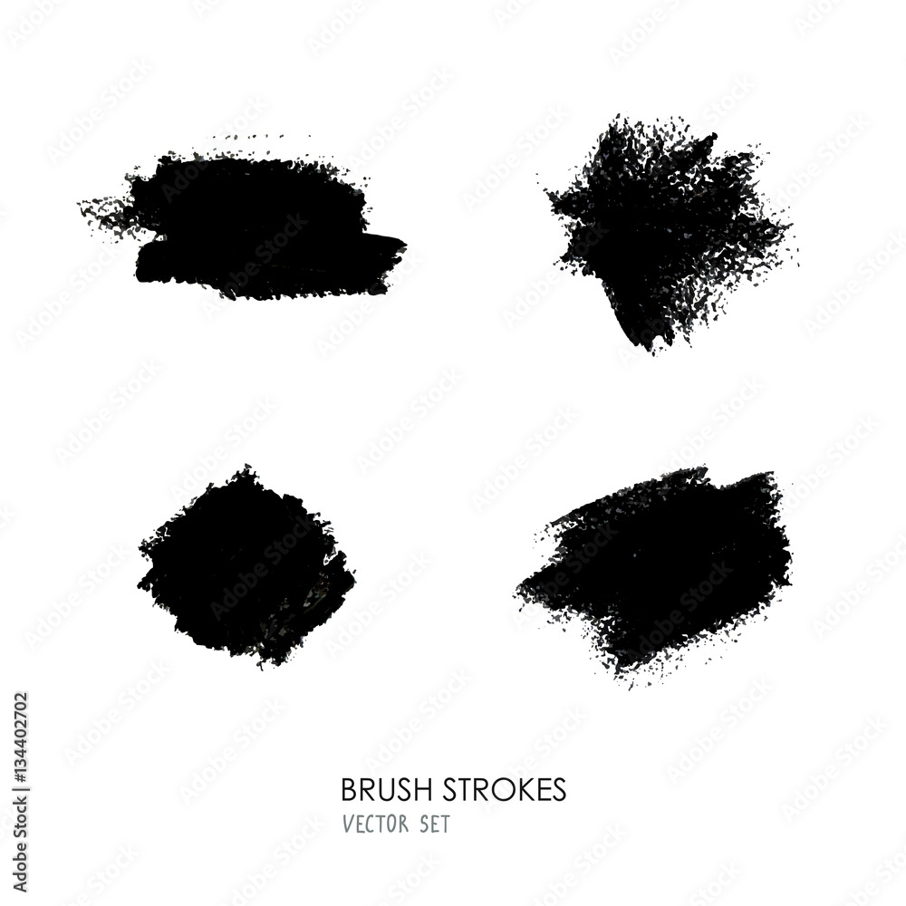 Vector set of grunge brush strokes on white background Vector set of grunge brush strokes on white background