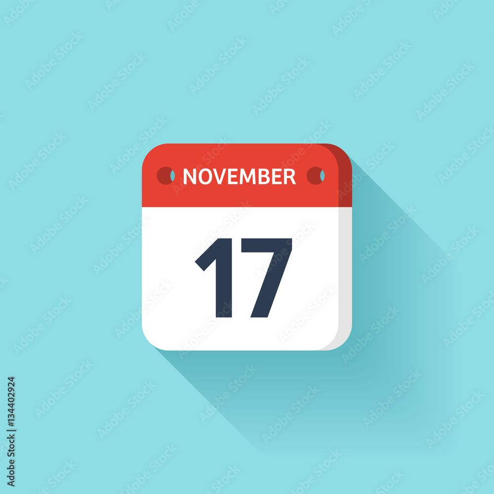 November 17. Isometric Calendar Icon With Shadow.Vector Illustration,Flat Style.Month and Date.Sunday,Monday,Tuesday,Wednesday,Thursday,Friday,Saturday.Week,Weekend,Red Letter Day. Holidays 2017. November 17. Isometric Calendar Icon With Shadow.Vector Illustration,Flat Style.Month and Date.Sunday,Monday,Tuesday,Wednesday,Thursday,Friday,Saturday.Week,Weekend,Red Letter Day. Holidays 2017.