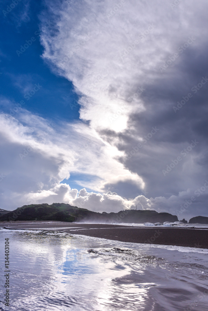 Stormy weather on a beach in California