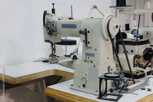 Interior of of sewing machine