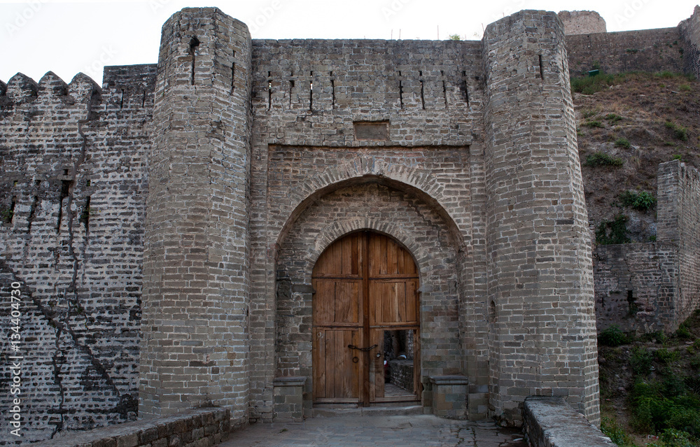 Naklejka premium The Kangra Fort, the Main entrance gate. Himachal Pradesh, district of Kangra, India. 