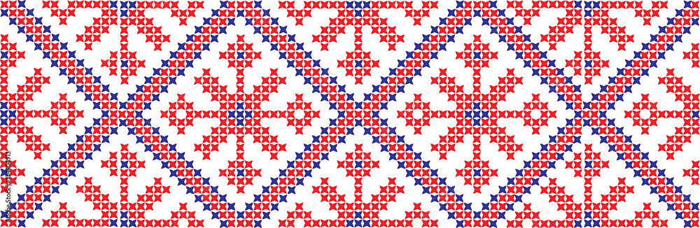 Embroidered cross-national pattern Embroidered cross-national pattern