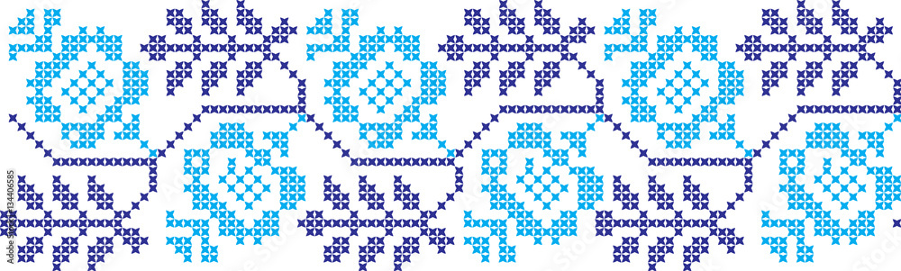 Embroidered cross-national pattern Embroidered cross-national pattern