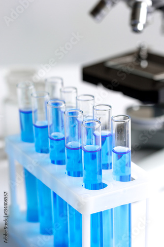 Laboratory, chemistry and science concept on white background