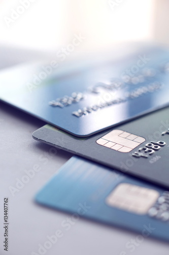 Selective focus credit card payment with close up shot.