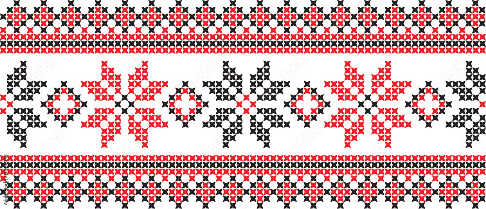 Embroidered cross-national pattern Embroidered cross-national pattern